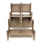 Two (Large Doll Scale) Old Handmade Chairs And Bench