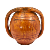 Rainbow Pottery North Carolina 1930s Orange Double Handled Large "Apothecary Jar" Vase