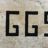 Old Hand-painted EGGS Sign with Creamy White Alligatored Paint