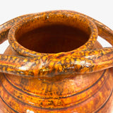 Rainbow Pottery North Carolina 1930s Orange Double Handled Large "Apothecary Jar" Vase
