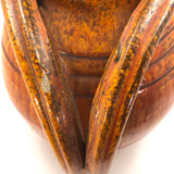 Rainbow Pottery North Carolina 1930s Orange Double Handled Large "Apothecary Jar" Vase
