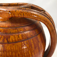 Rainbow Pottery North Carolina 1930s Orange Double Handled Large "Apothecary Jar" Vase