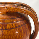 Rainbow Pottery North Carolina 1930s Orange Double Handled Large "Apothecary Jar" Vase