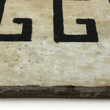 Old Hand-painted EGGS Sign with Creamy White Alligatored Paint