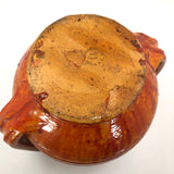 Rainbow Pottery North Carolina 1930s Orange Double Handled Large "Apothecary Jar" Vase