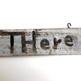 "Park There" Old Black on Silver Hand-painted Wooden Arrow Sign