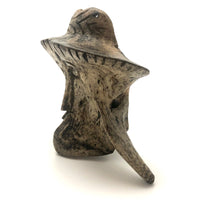 Wonderful Carved Vertebrae Head with Hat