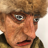 Handmade Cloth and Papier Mache Russian Man Hand Puppet