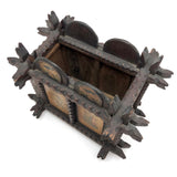 Exceptional Antique British Tramp Art Bank Box