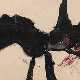 John D's Fantastic Expressionistic Black Cat Painting on Paper