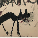 John D's Fantastic Expressionistic Black Cat Painting on Paper
