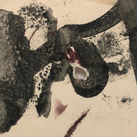 John D's Fantastic Expressionistic Black Cat Painting on Paper