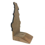 Redheaded Woman in Fur Old Folk Art Wooden Doorstop