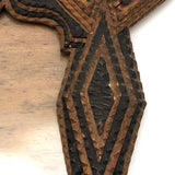 Ornate Chip Carved Antique Tramp Art Frame, 1914-16