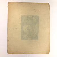 Abstract Mid-Century Colored Pencil and Graphite Drawing Signed Beata