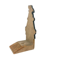 Redheaded Woman in Fur Old Folk Art Wooden Doorstop