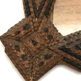 Ornate Chip Carved Antique Tramp Art Frame, 1914-16