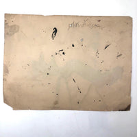 John D's Fantastic Expressionistic Black Cat Painting on Paper