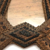 Ornate Chip Carved Antique Tramp Art Frame, 1914-16