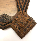 Ornate Chip Carved Antique Tramp Art Frame, 1914-16