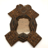 Ornate Chip Carved Antique Tramp Art Frame, 1914-16