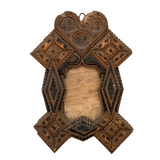 Ornate Chip Carved Antique Tramp Art Frame, 1914-16