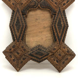 Ornate Chip Carved Antique Tramp Art Frame, 1914-16