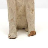 Very Wonderful Old Carved White Dog with Curled Tongue