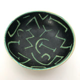 Stunning Green Art Pottery Bowl with Abstract Decoration