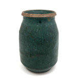 Chunky Matte Green Glazed Stoneware Jar
