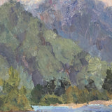 Chaloi Leonty, Soft Landscape with Mountains and Sea, 1991, Oil on Cardboard