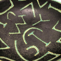 Stunning Green Art Pottery Bowl with Abstract Decoration