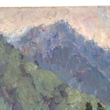 Chaloi Leonty, Soft Landscape with Mountains and Sea, 1991, Oil on Cardboard