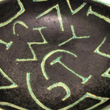Stunning Green Art Pottery Bowl with Abstract Decoration
