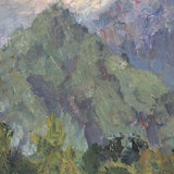 Chaloi Leonty, Soft Landscape with Mountains and Sea, 1991, Oil on Cardboard
