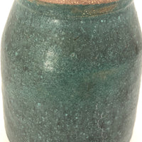 Chunky Matte Green Glazed Stoneware Jar