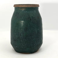 Chunky Matte Green Glazed Stoneware Jar
