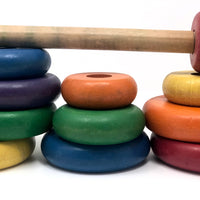 Playskool Rainbow Wooden Stacking Toy, c.1969