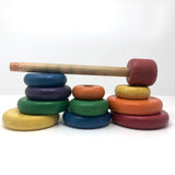 Playskool Rainbow Wooden Stacking Toy, c.1969