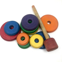 Playskool Rainbow Wooden Stacking Toy, c.1969
