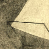 Mid-Century Gray Scale Geometric Forms Charcoal Drawing