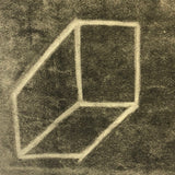 Mid-Century Gray Scale Geometric Forms Charcoal Drawing