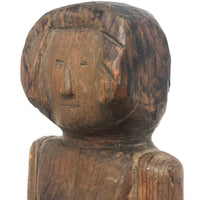 Wonderful Tall Primitively Carved Woman with Nailed on Arms