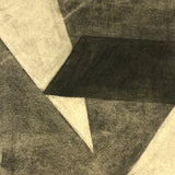 Mid-Century Gray Scale Geometric Forms Charcoal Drawing