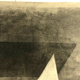 Mid-Century Gray Scale Geometric Forms Charcoal Drawing