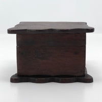 Dark Stained Wooden Box with Scalloped Edge