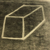 Mid-Century Gray Scale Geometric Forms Charcoal Drawing