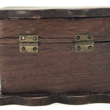 Dark Stained Wooden Box with Scalloped Edge