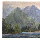 Chaloi Leonty, Soft Landscape with Mountains and Sea, 1991, Oil on Cardboard