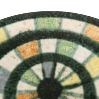 Mid-Century West German Pottery Bowl with Colorful Radial Design 